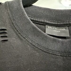 Balenciaga Distressed Black Tshirt
